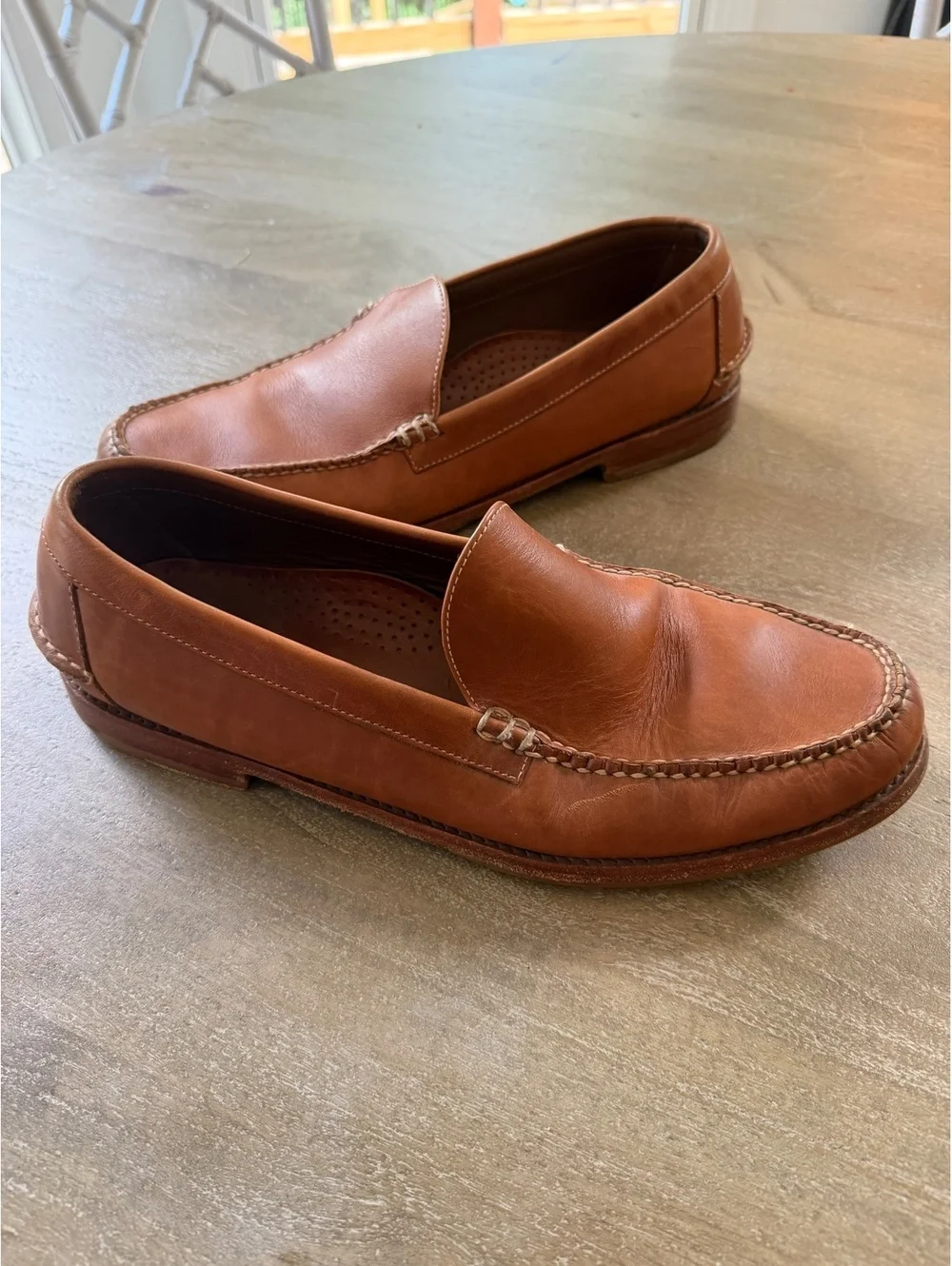 L.L.Bean Signature Leather Moc-Toe Slip-On Driving Loafers Men’s Size 13